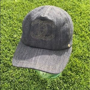 ❤️SOLD❤️CHANEL RARE  CC LOGO DENIM HAT CAP